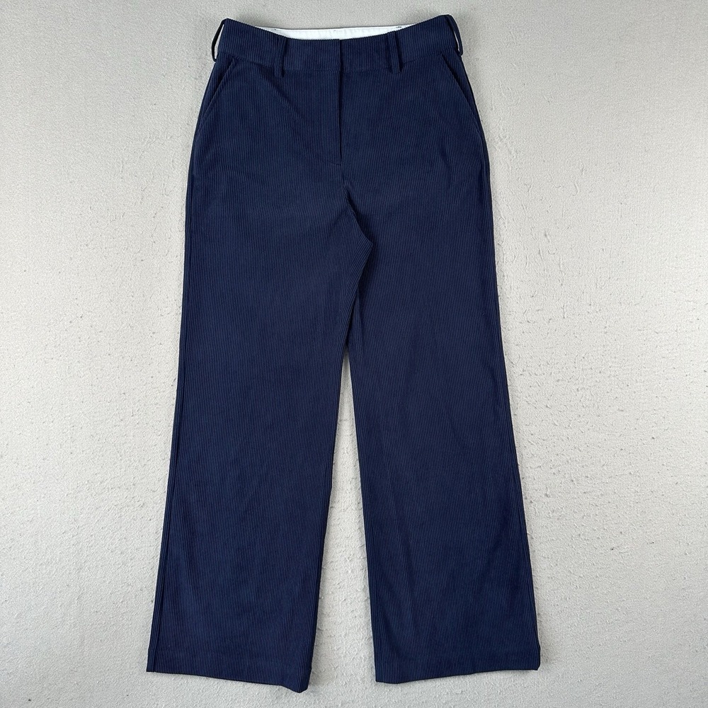Tuckernuck Corduroy Pants Women's 8 Blue Wide Leg High Rise Office Dress Trouser